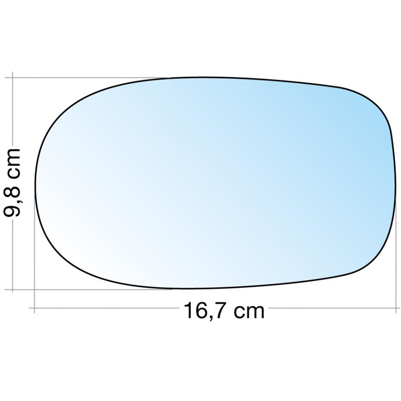 SPECCHIO C/PIASTRA DX AZZ. CURVO ALFA 166