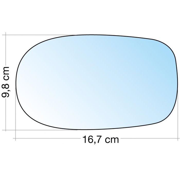 SPECCHIO C/PIASTRA DX AZZ. CURVO ALFA 166