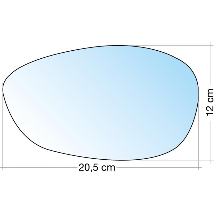 SPECCHIO C/PIASTRA SX AZZ. CURVO ALFA BRERA