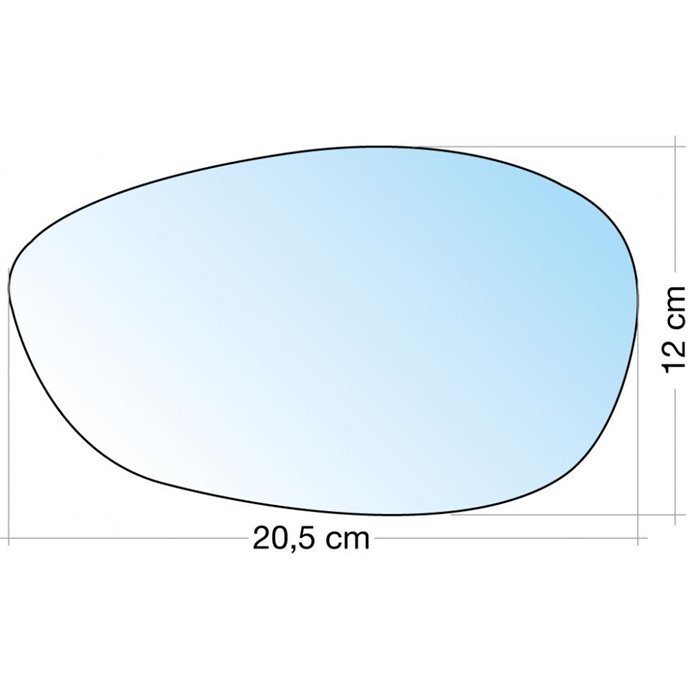 SPECCHIO C/PIASTRA SX AZZ. CURVO ALFA BRERA