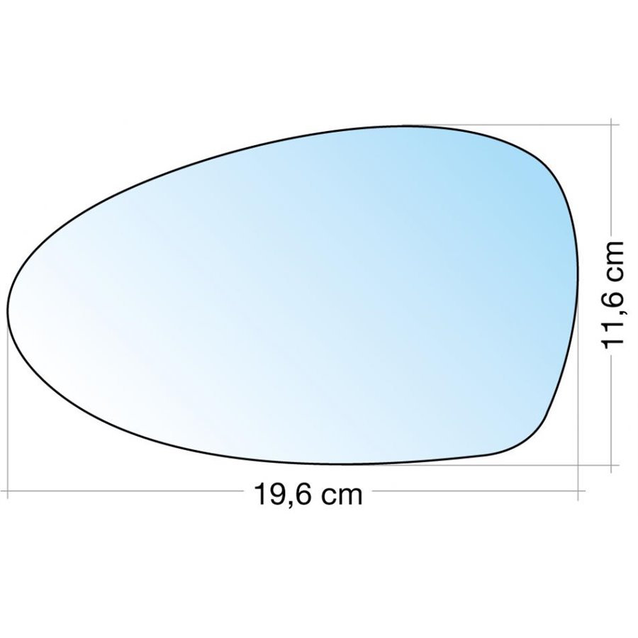 SPECCHIO C/PIASTRA SX CROM. CURVO TERM. ALFA 147/GT 10