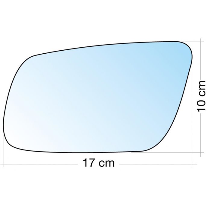 SPECCHIO C/PIASTRA SX AZZ. ASF. TERM. AUDI A3 0103, A4 9900, A6 0004, A8 0002