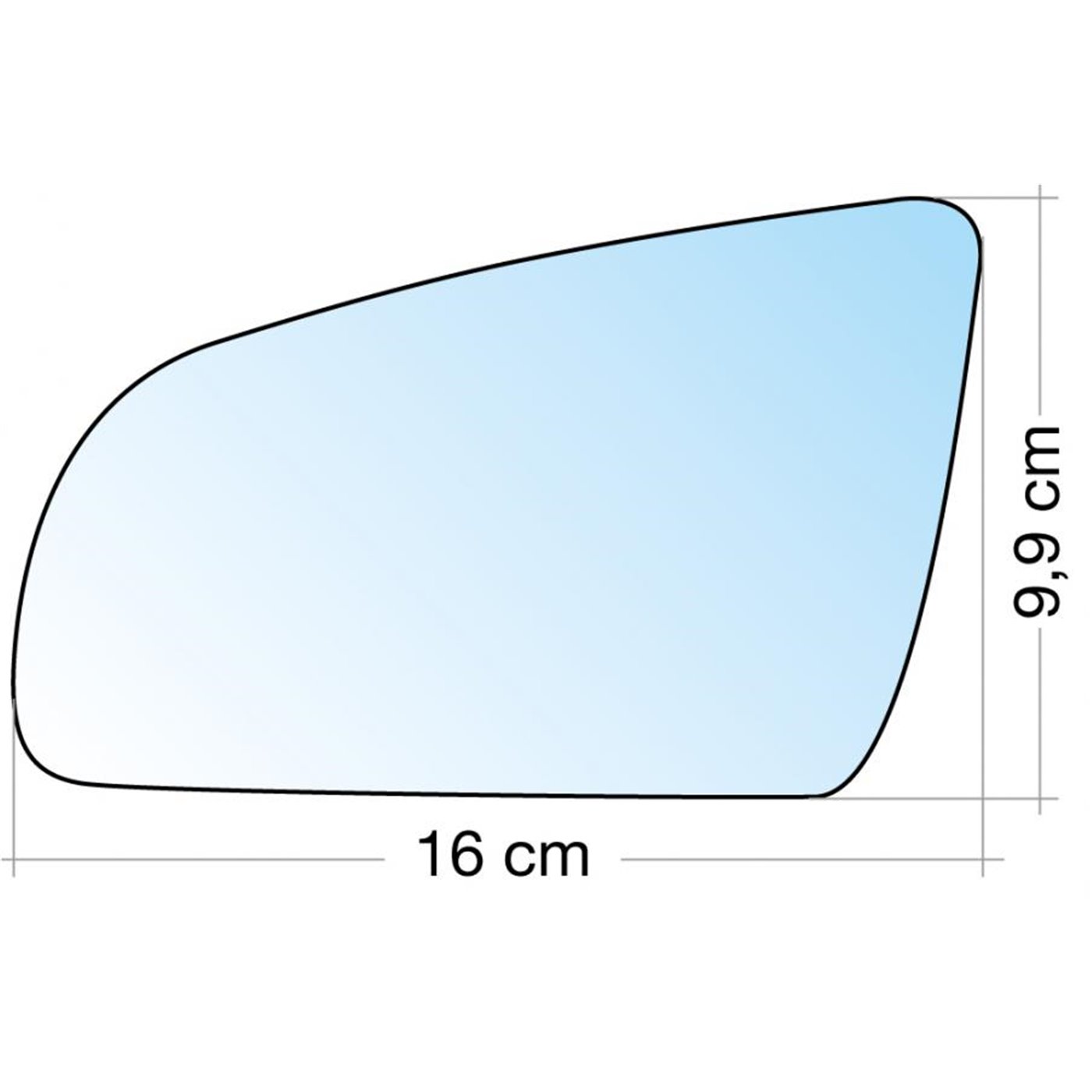 SPECCHIO C/PIASTRA SX CROM. ASF. AUDI A3 0308, A4 00, A6 0408