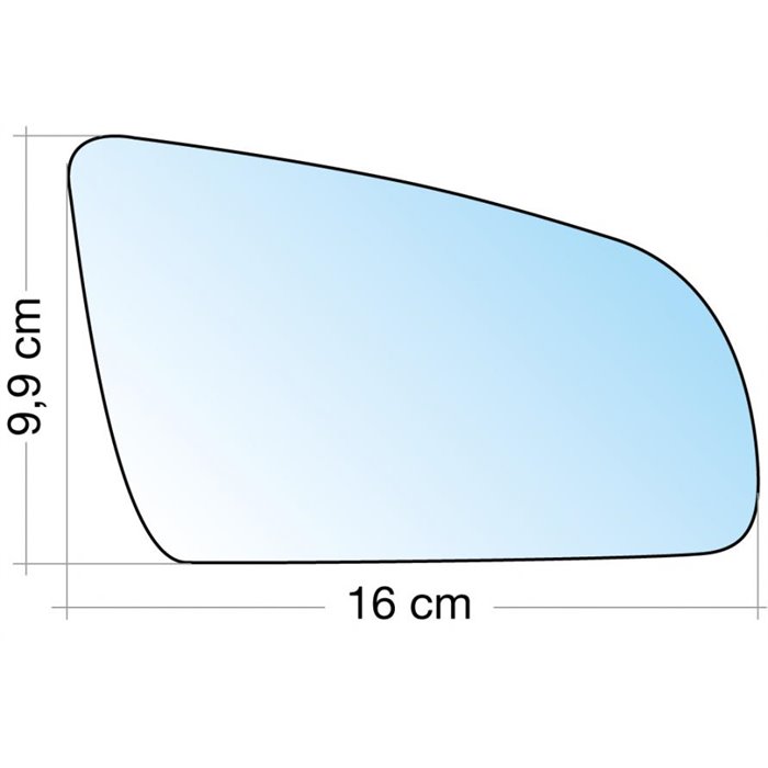 SPECCHIO C/PIASTRA DX CROM. CURVO TERM. AUDI A3 0308, A4 00, A6 0408