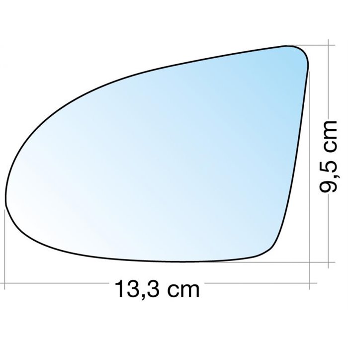 SPECCHIO C/PIASTRA SX CROM. CURVO AUDI A2