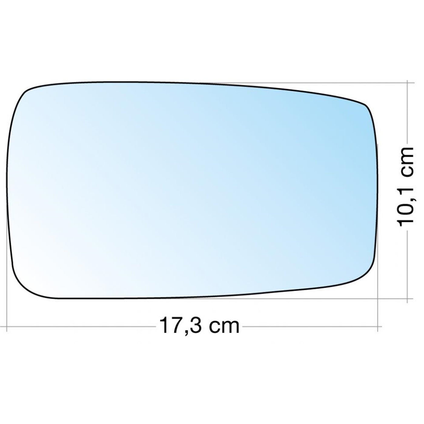 SPECCHIO C/PIASTRA SX-DX AZZ. CURVO AUDI 80/90 8696