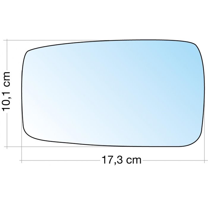 SPECCHIO C/PIASTRA DX AZZ. CURVO AUDI 80/90 8696