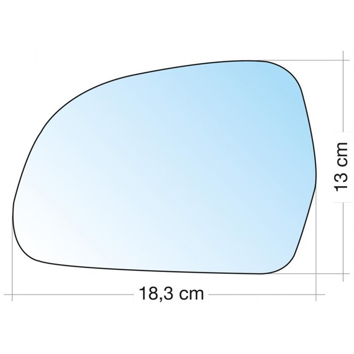 SPECCHIO C/PIASTRA SX CROM. ASF. AUDI A3/A4 08, A5 07, A6 09-SKODA OCTAVIA 08