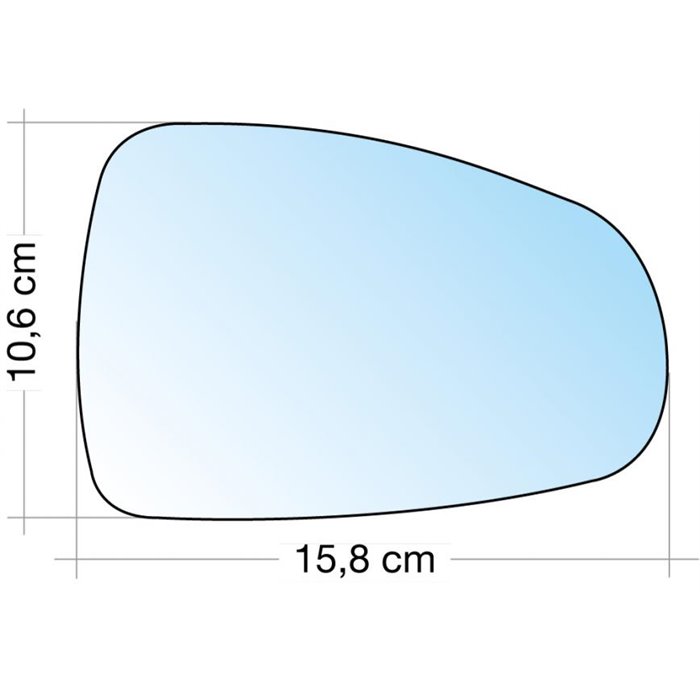 SPECCHIO C/PIASTRA DX CROM. CURVO AUDI A1 10