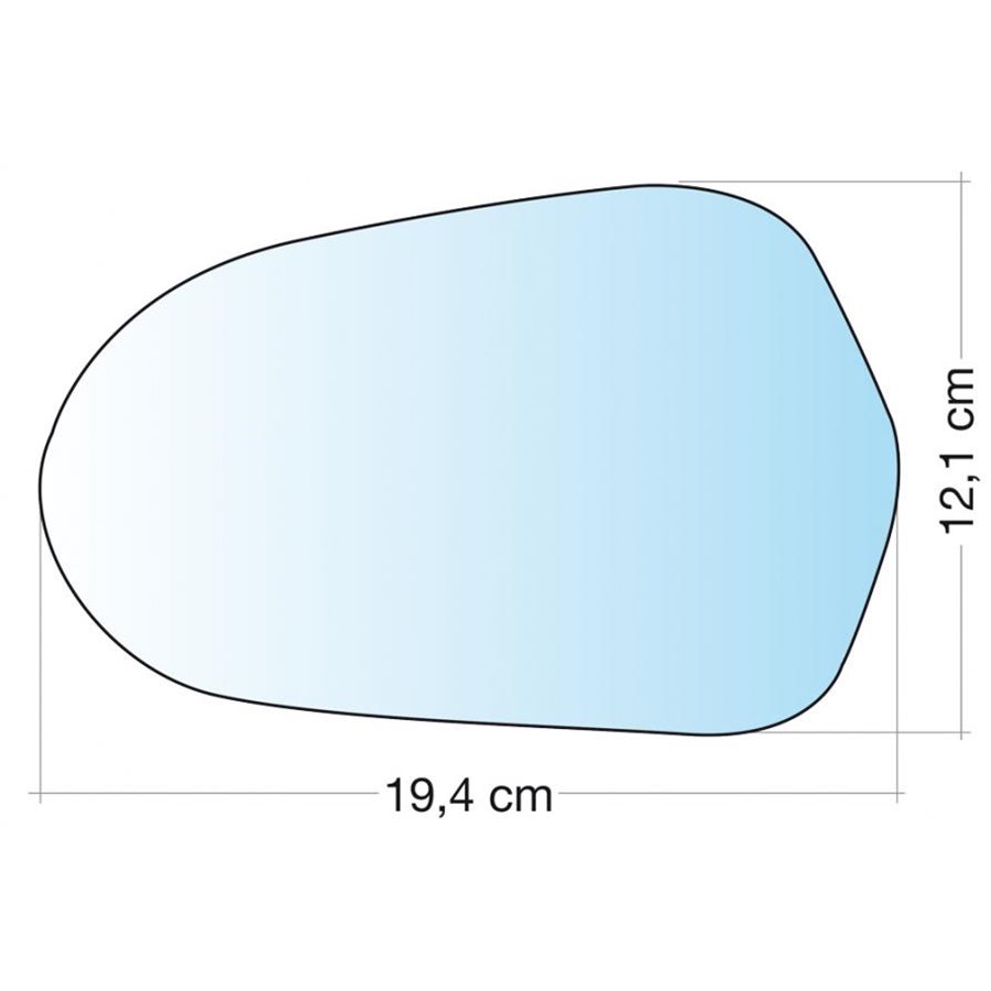 SPECCHIO C/PIASTRA DX CROM CURVO TERM. AUDI A6 11