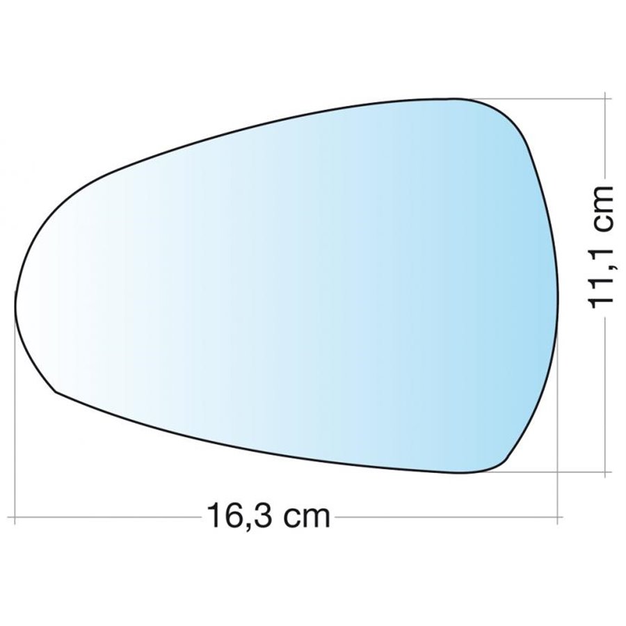 SPECCHIO C/PIASTRA SX CROM. CURVO AUDI A3 12