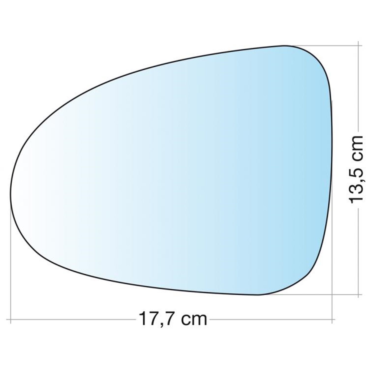 SPECCHIO C/PIASTRA SX CROM CURVO TERM TOUAREG 10