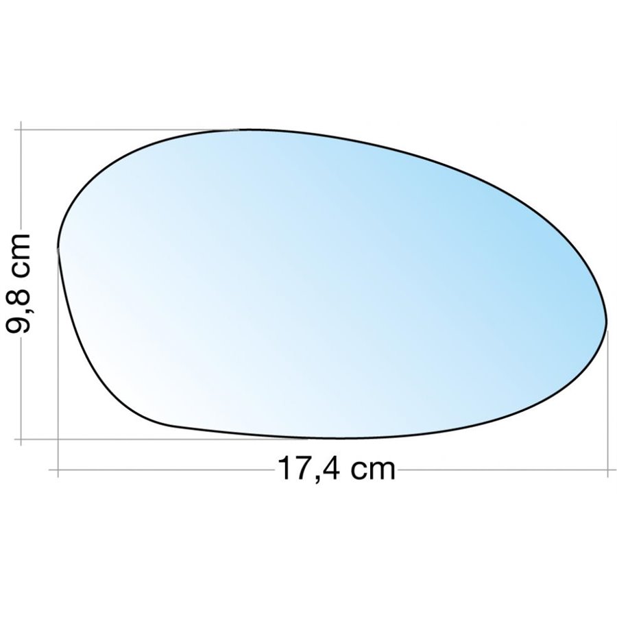 SPECCHIO C/PIASTRA DX AZZ. CURVO TERM. BMW SERIE 1/SERIE 3 (E90) 0509