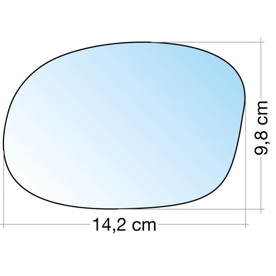 SPECCHIO C/PIASTRA SX CROM. ASF. CITROEN C2, C3 09-C3 PLURIEL-PEUGEOT 1007