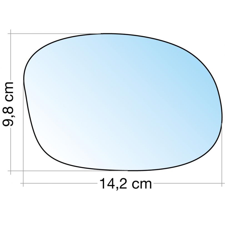 SPECCHIO C/PIASTRA DX CROM. CURVO TERM. CITROEN C2, C3 09-C3 PLURIEL-PEUGEOT 1007