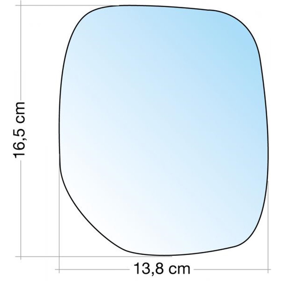 SPECCHIO C/PIASTRA DX CROM. CURVO TERM. CITROEN BERLINGO 08-PEUGEOT RANCH