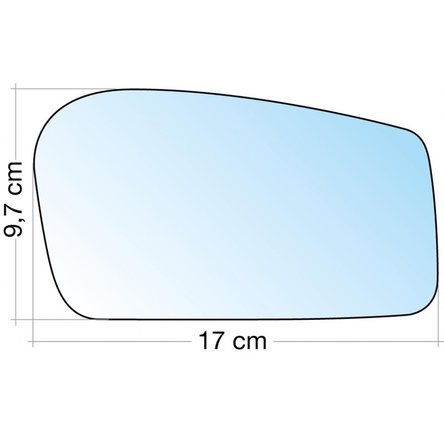 SPECCHIO C/PIASTRA DX AZZ. CURVO TERM. CITROEN EVASION-FIAT ULYSSE 02-LANCIA ZETA-PEUGEOT 806  (COM.ELETTRICO)