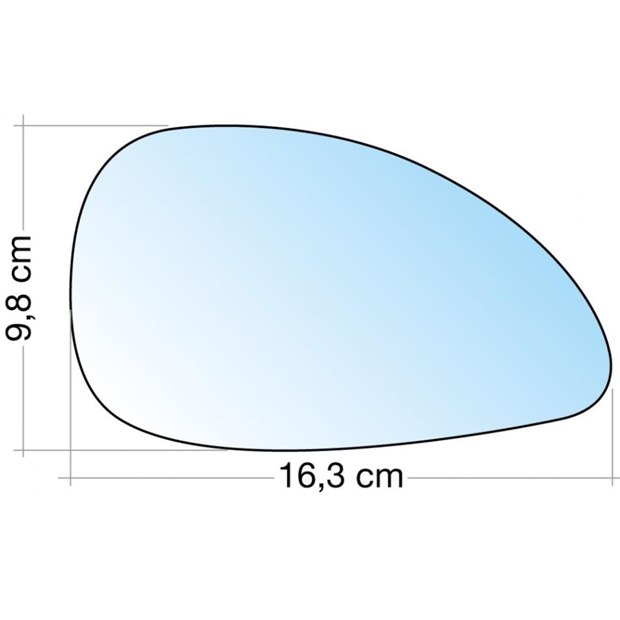 SPECCHIO C/PIASTRA DX AZZ. CURVO CITROEN C4 0408