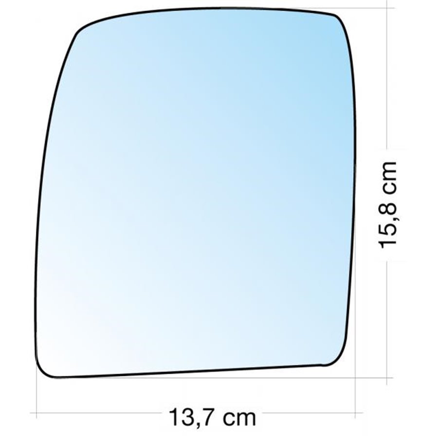 SPECCHIO C/PIASTRA SX CROM. CURVO TERM. CITROEN JUMPY-FIAT SCUDO-PEUGEOT EXPERT (FURGONE) 07 SPECCHIO SUP.