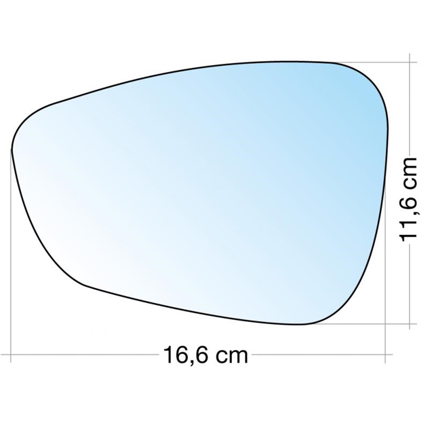 SPECCHIO C/PIASTRA SX CROM. CURVO TERM. CITROEN C4 09, DS4