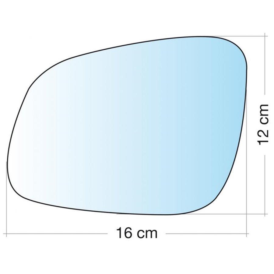 SPECCHIO C/PIASTRA SX CROM. CURVO TERM. SPARK