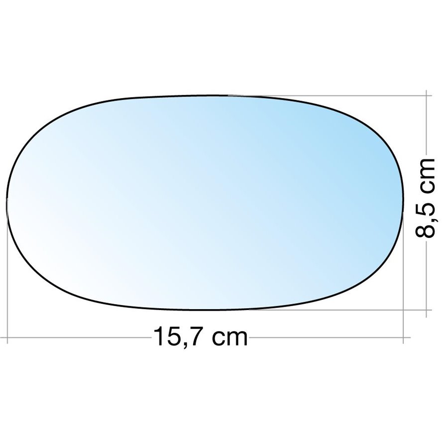 SPECCHIO C/PIASTRA SX-DX CROM. CURVO TERM. FIAT BARCHETTA