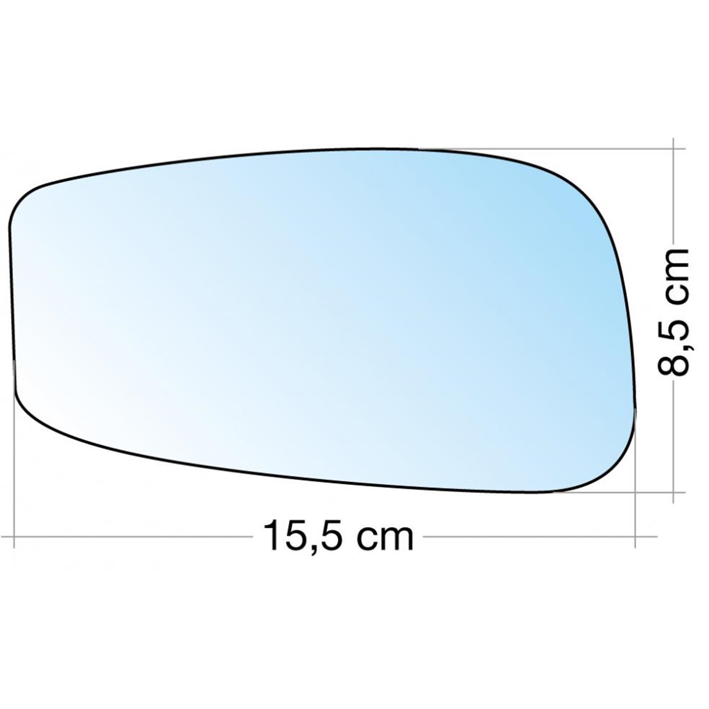 SPECCHIO C/PIASTRA SX CROM. CURVO FIAT IDEA 10, STILO-LANCIA MUSA 09