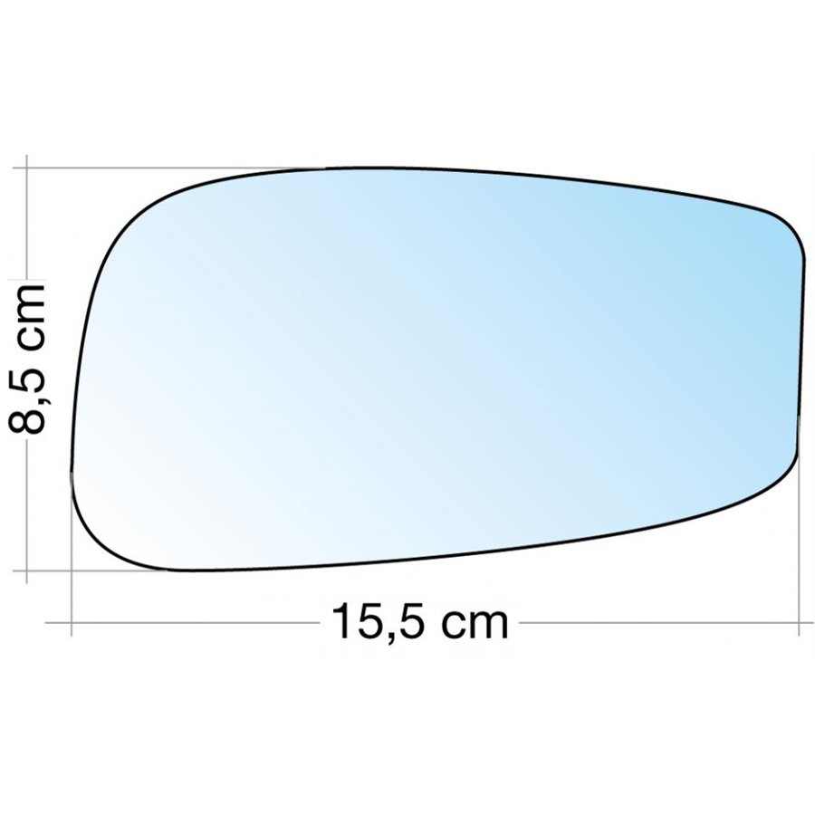 SPECCHIO C/PIASTRA DX CROM. CURVO TERM. FIAT IDEA 10, STILO-LANCIA MUSA 09