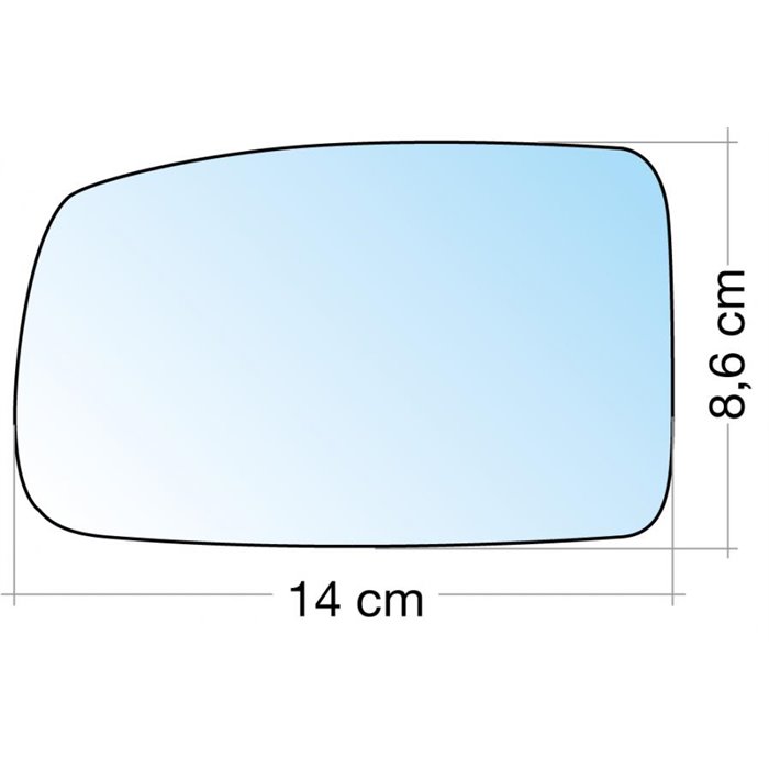 SPECCHIO C/PIASTRA SX CROM. CURVO FIAT PANDA 0309