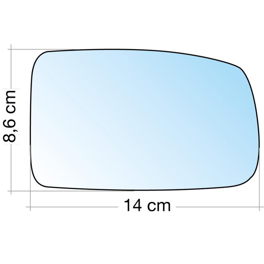 SPECCHIO C/PIASTRA DX CROM. CURVO FIAT PANDA 0309