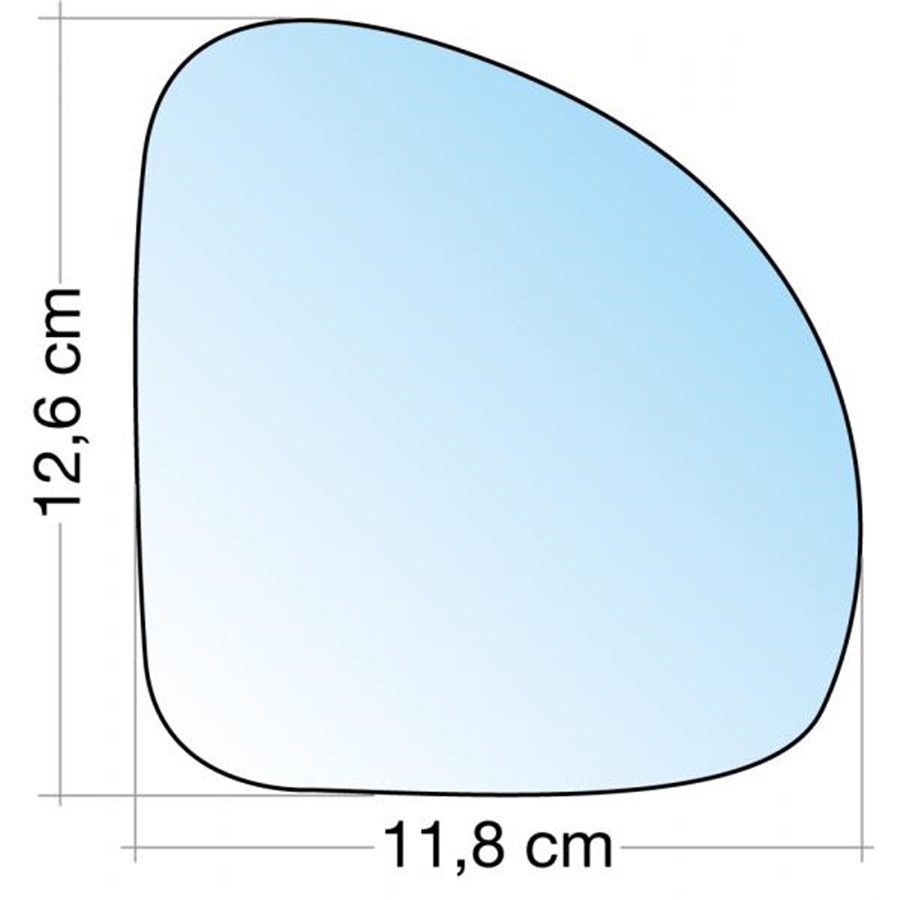 SPECCHIO C/PIASTRA DX CROM. CURVO TERM. FIAT MULTIPLA                  