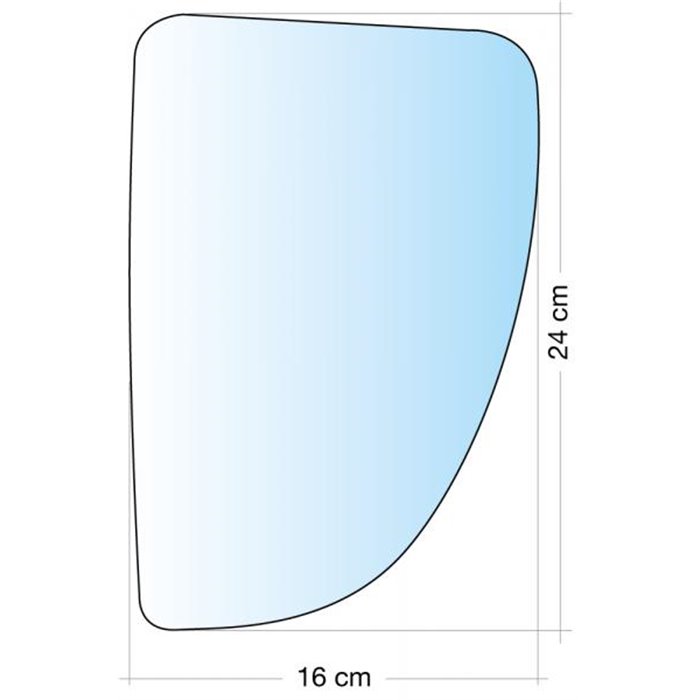 SPECCHIO C/PIASTRA SX CROM. CURVO CITROEN JUMPER 9905-FIAT DUCATO 99-PEUGEOT J5 BOXER 9906