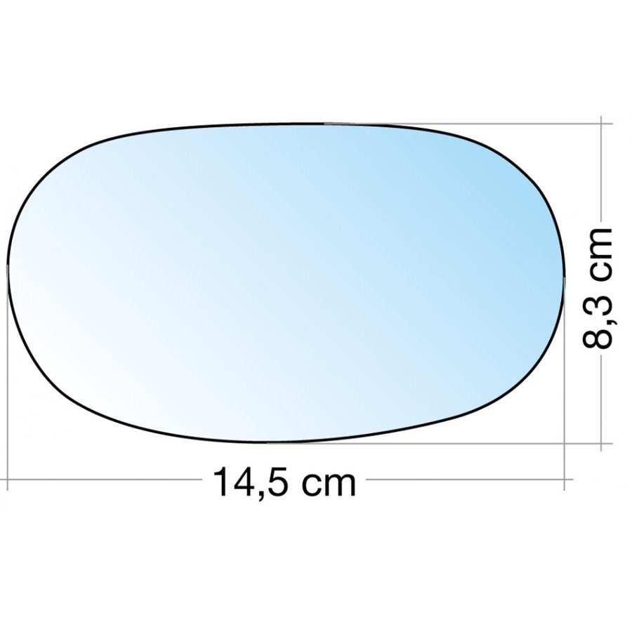 SPECCHIO C/PIASTRA SX CROM. CURVO TERM. FIAT COUPE'