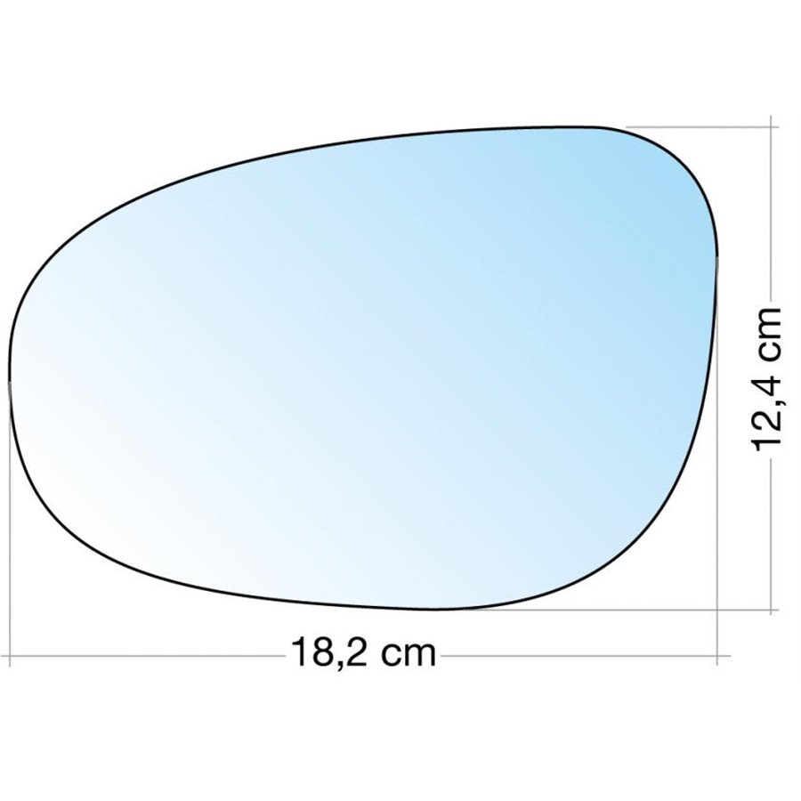 SPECCHIO C/PIASTRA SX AZZ. CURVO FIAT BRAVO 07, CROMA 05-LANCIA DELTA 08