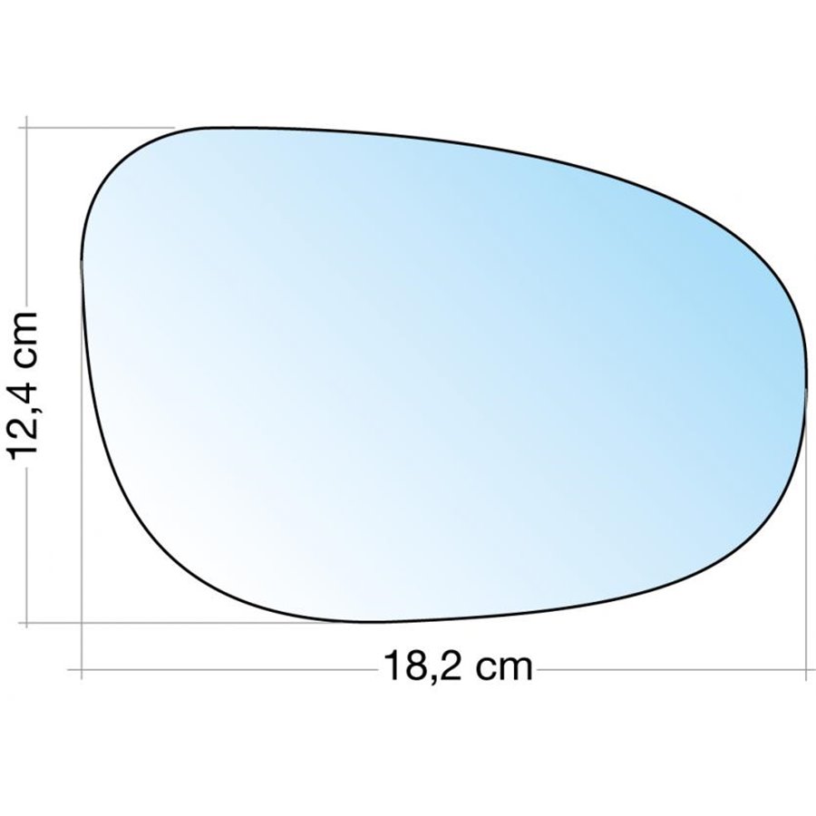 SPECCHIO C/PIASTRA DX AZZ. CURVO TERM. FIAT BRAVO 07, CROMA 05-LANCIA DELTA 08