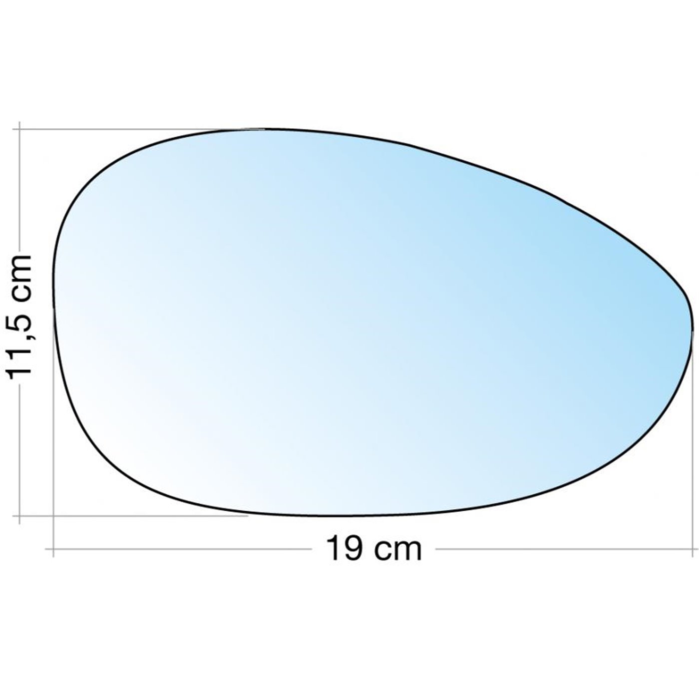 SPECCHIO C/PIASTRA DX CROM. CURVO TERM. FIAT 500 07, GRANDE PUNTO, PUNTO 12, PUNTO EVO