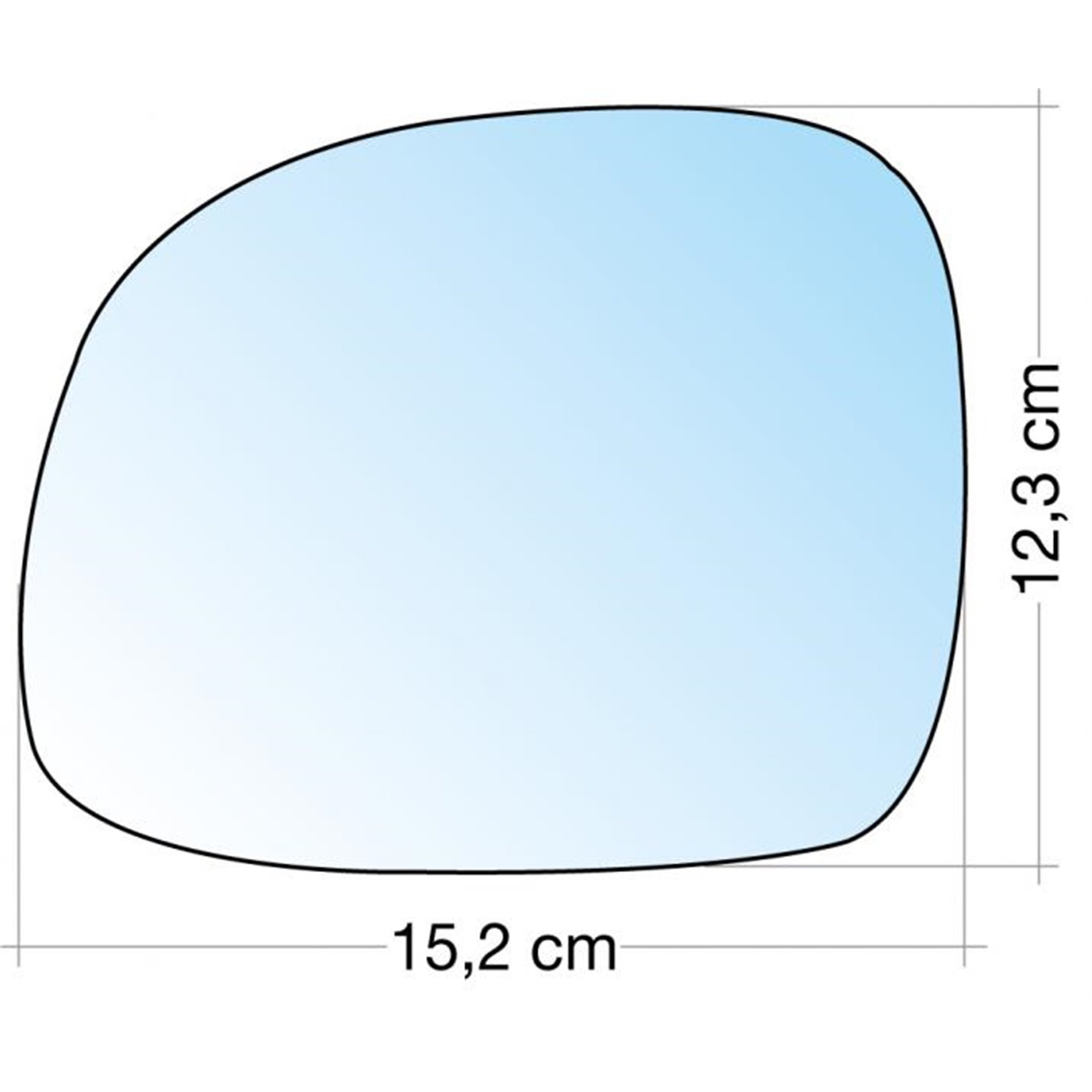 SPECCHIO C/PIASTRA SX CROM. CURVO FIAT PANDA 09