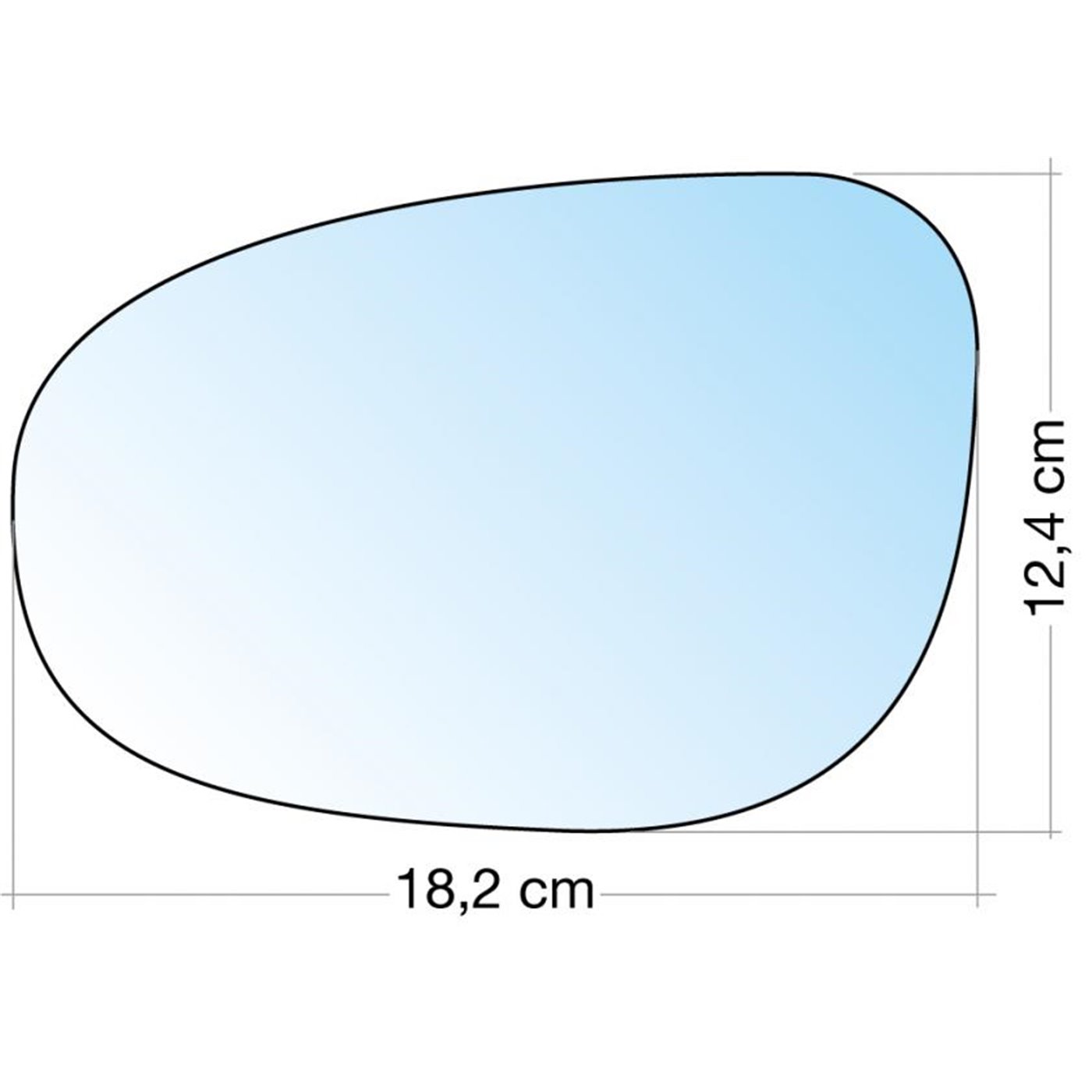 SPECCHIO C/PIASTRA SX CROM. CURVO FIAT BRAVO 07, IDEA 10-FORD KA 09-LANCIA MUSA 09, YPSILON 11