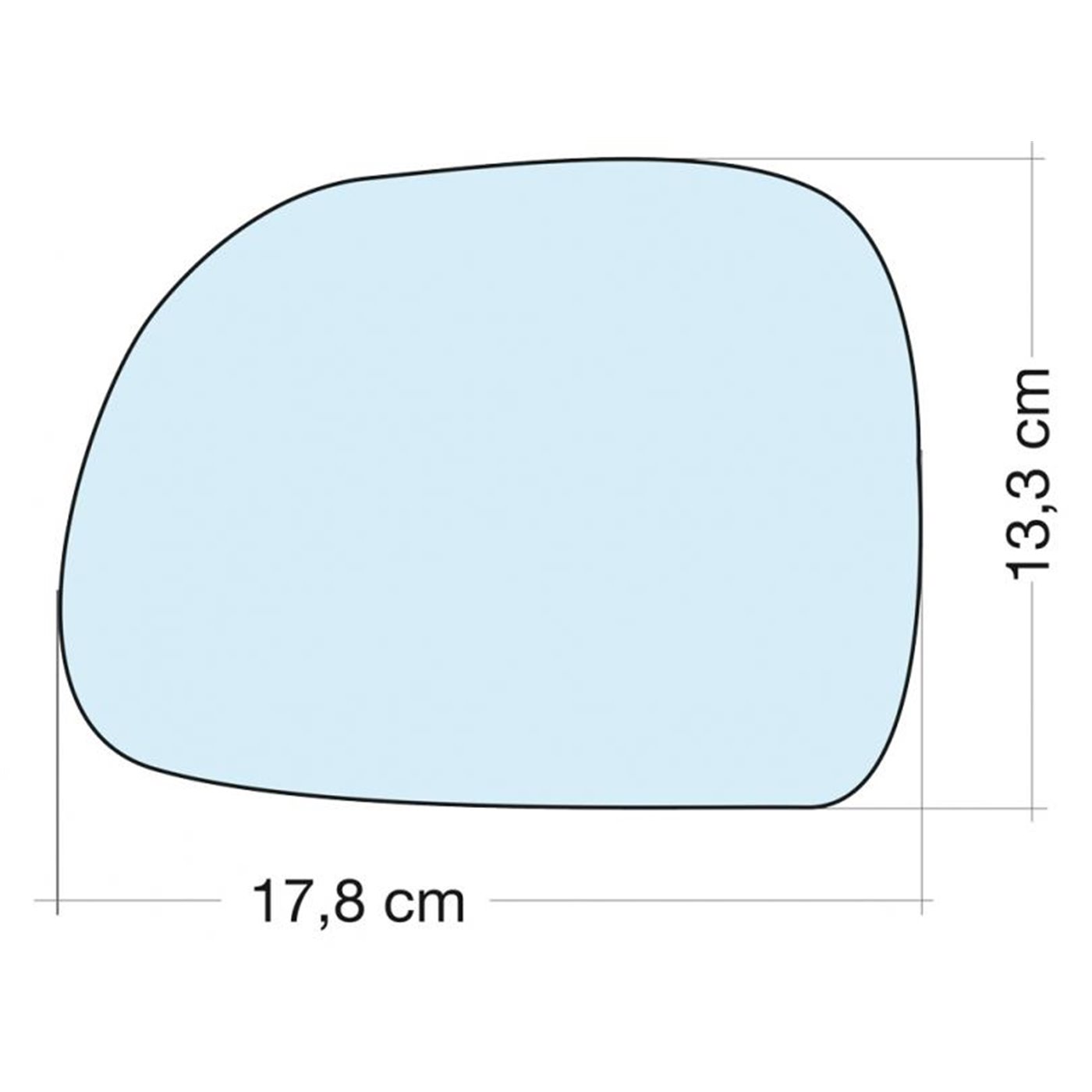 SPECCHIO C/PIASTRA SX CROM. CURVO TERM. FIAT 500L