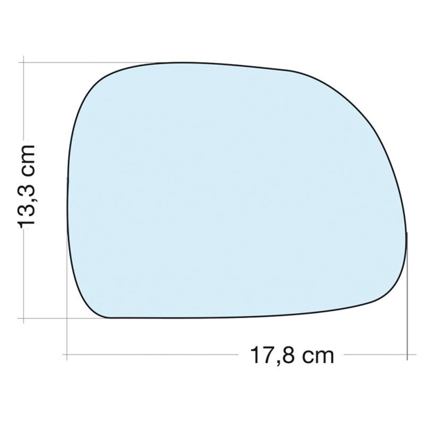 SPECCHIO C/PIASTRA DX CROM. CURVO FIAT 500L