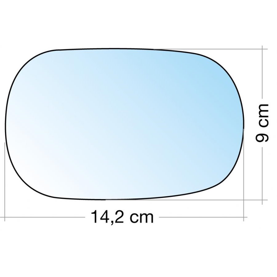 SPECCHIO C/PIASTRA SX-DX CROM. CURVO TERM. FORD KA 9608