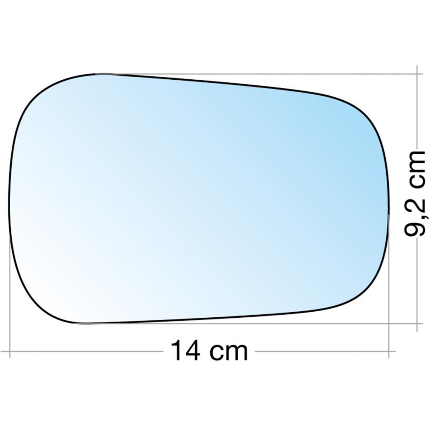 SPECCHIO C/PIASTRA SX CROM. CURVO FORD FIESTA 0104, FUSION