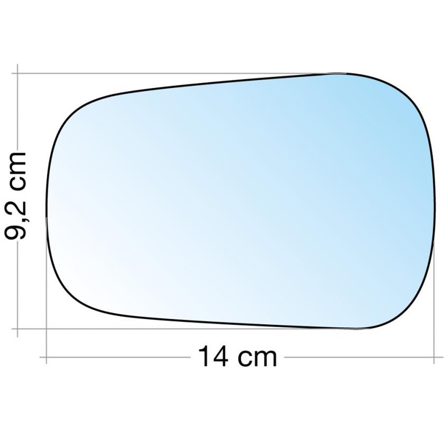 SPECCHIO C/PIASTRA DX CROM. CURVO FORD FIESTA 0104, FUSION