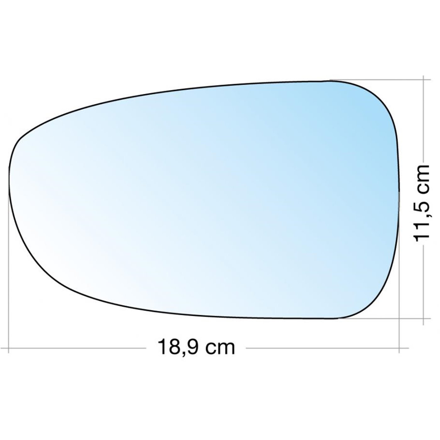 SPECCHIO C/PIASTRA SX CROM. CURVO TERM. FORD GALAXI 9605