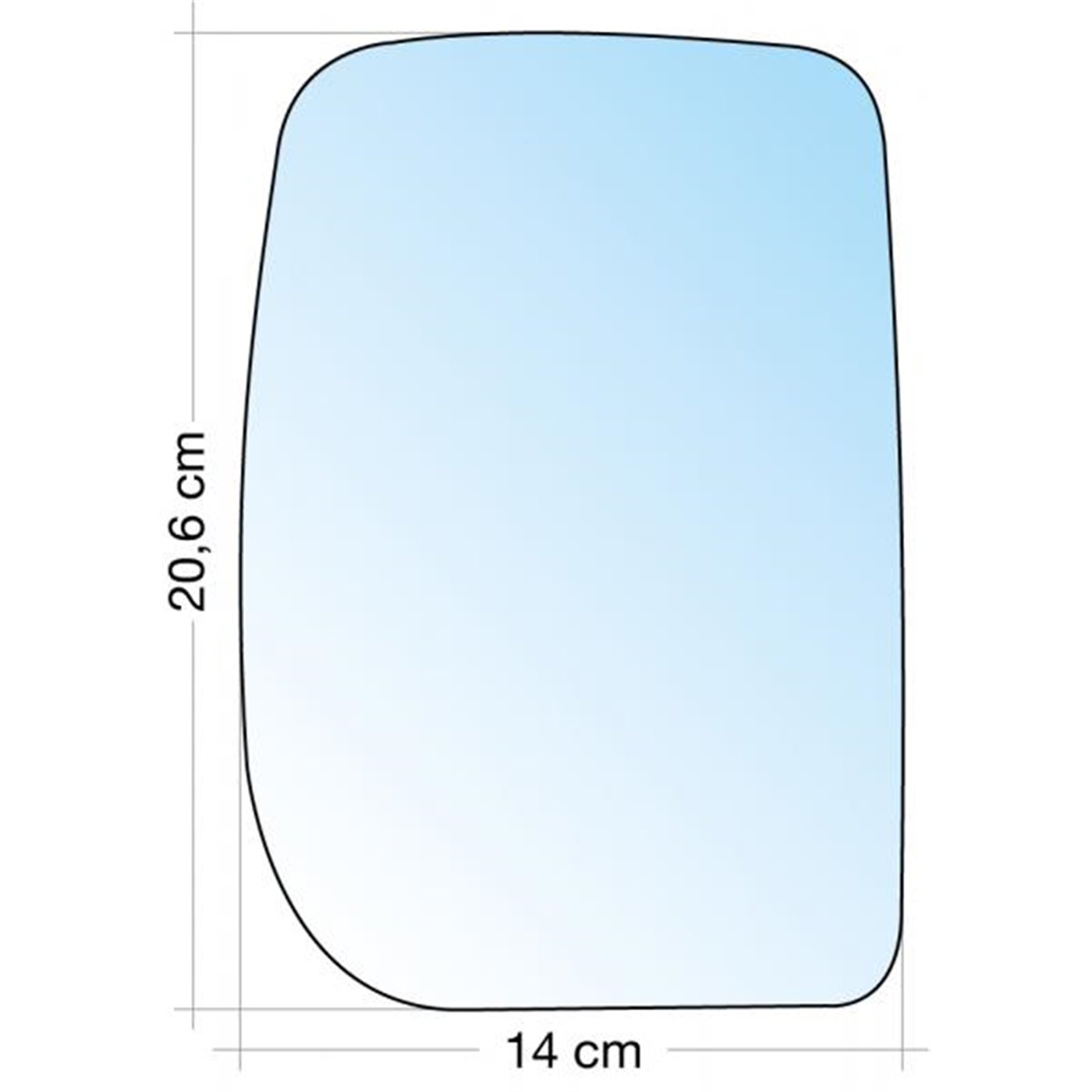 SPECCHIO C/PIASTRA DX CROM. CURVO TERM. FORD TRANSIT 00