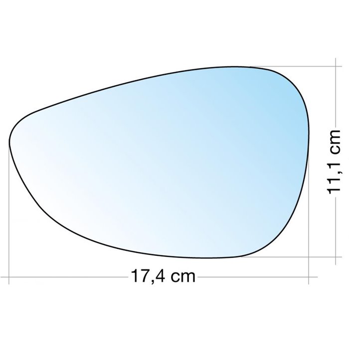 SPECCHIO C/PIASTRA SX CROM. CURVO TERM. FORD FIESTA 08