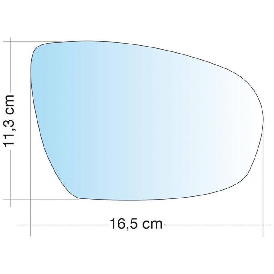 SPECCHIO C/PIASTRA DX CROM CURVO HYUNDAI I20 15