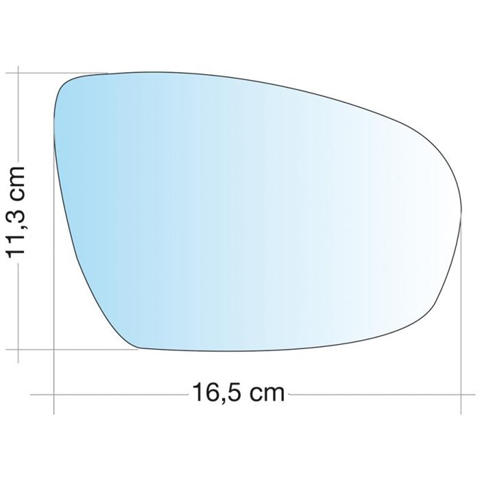 SPECCHIO C/PIASTRA DX CROM CURVO HYUNDAI I20 15