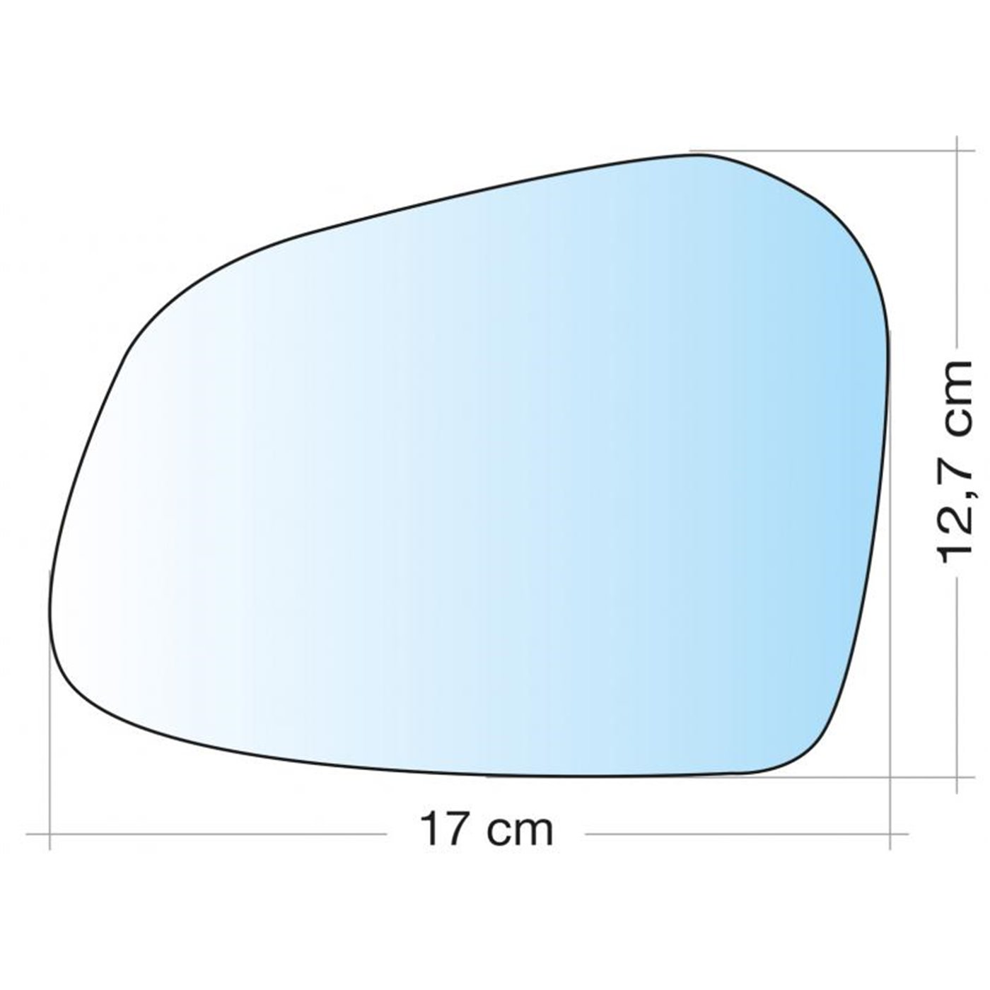 SPECCHIO C/PIASTRA SX CROM CURVO HYUNDAI I10 1320