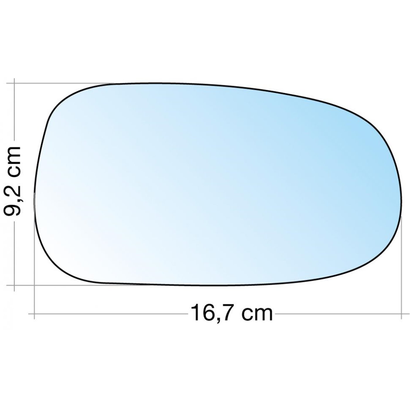 SPECCHIO C/PIASTRA DX AZZ. CURVO TERM. LANCIA LYBRA 99